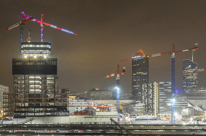 170 Meter hoher Büroturm: Liebherr-Krane am Bau des „To Lyon“ beteiligt